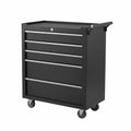 Rolling Tool Storage Cabinet Built for Workshop Organization, 5 Drawers, Locking Wheels, Steel Construction