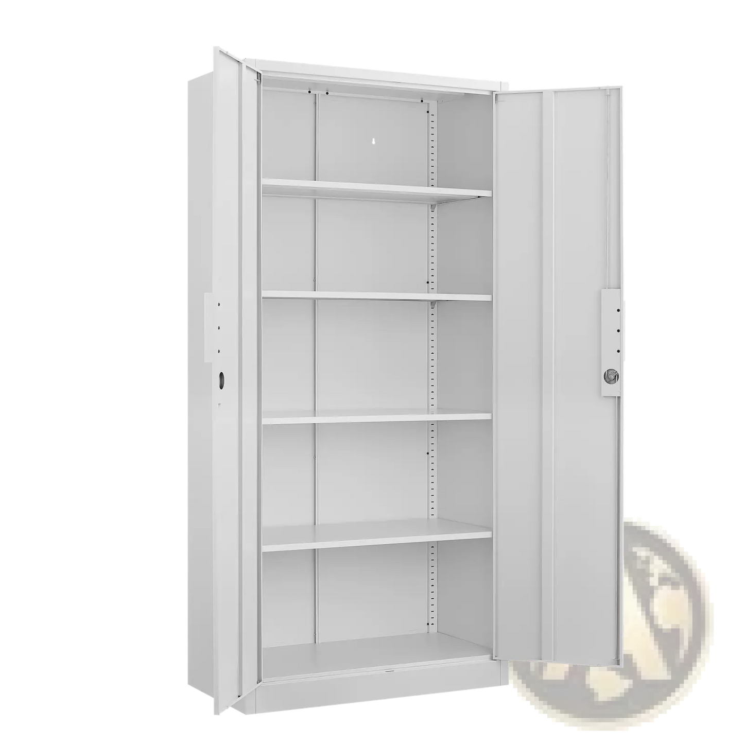 Steel File Cabinet 70 Inch 2 Door Lockable White Storage