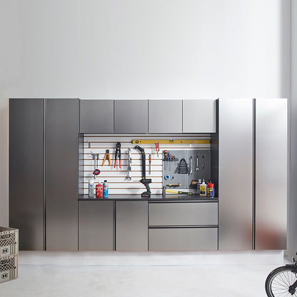 Nova Series - Garage Cabinet Set A With Soft Closing Doors - Metallic Gray