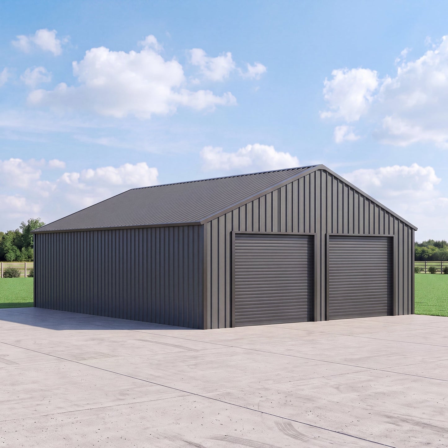 8.5' x 8.5' Motorized Roll-Up Door Kit for Double Garage Metal Shed