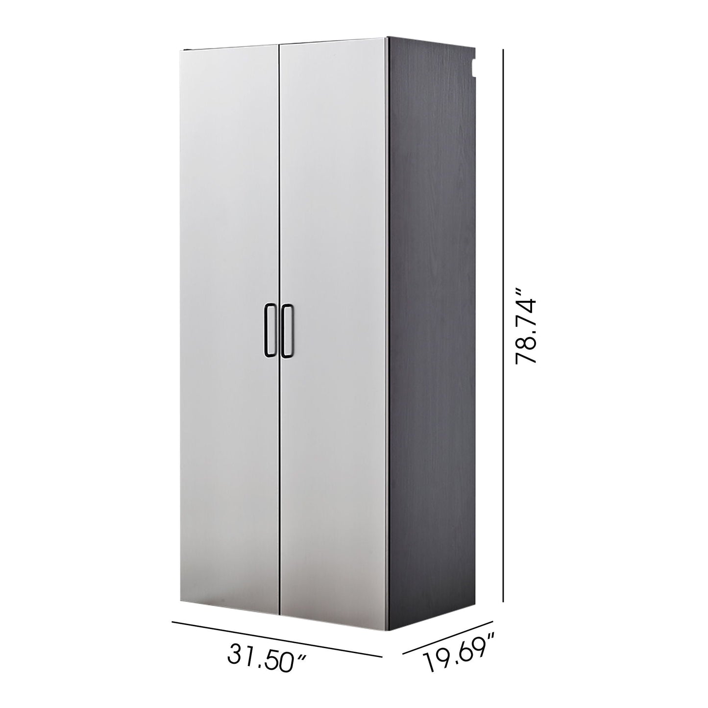 Astro Series - Wall Mounted Storage Cabinet With Soft Closing Drawers - Metallic Gray