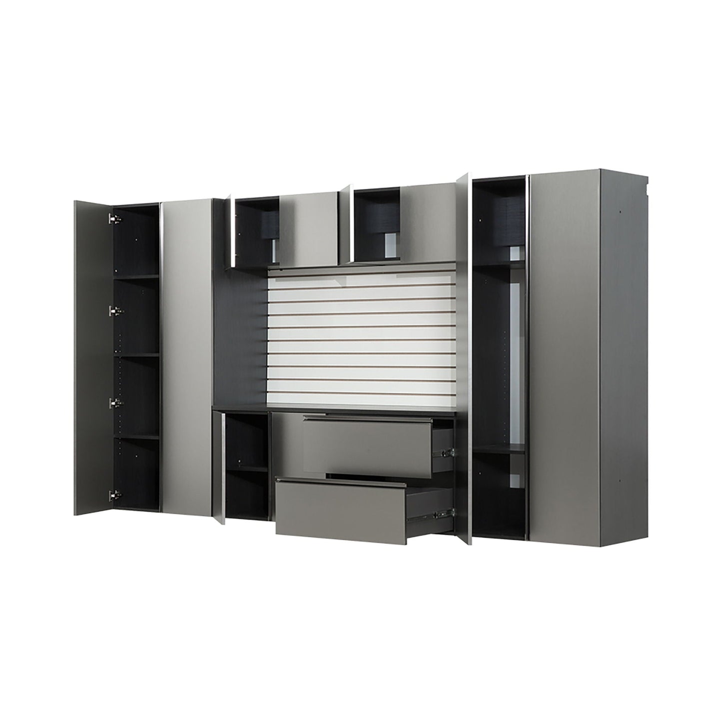 Nova Series - Garage Cabinet Set A With Soft Closing Doors - Metallic Gray