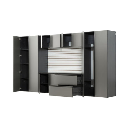 Nova Series - Garage Cabinet Set A With Soft Closing Doors - Metallic Gray