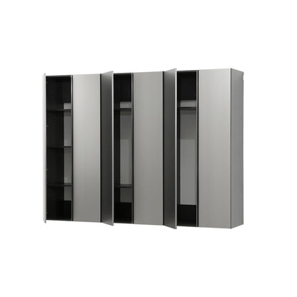 Nova Series - Garage Cabinet Set D, 3 Piece, Soft Closing, Wall Mounted - Metallic Gray