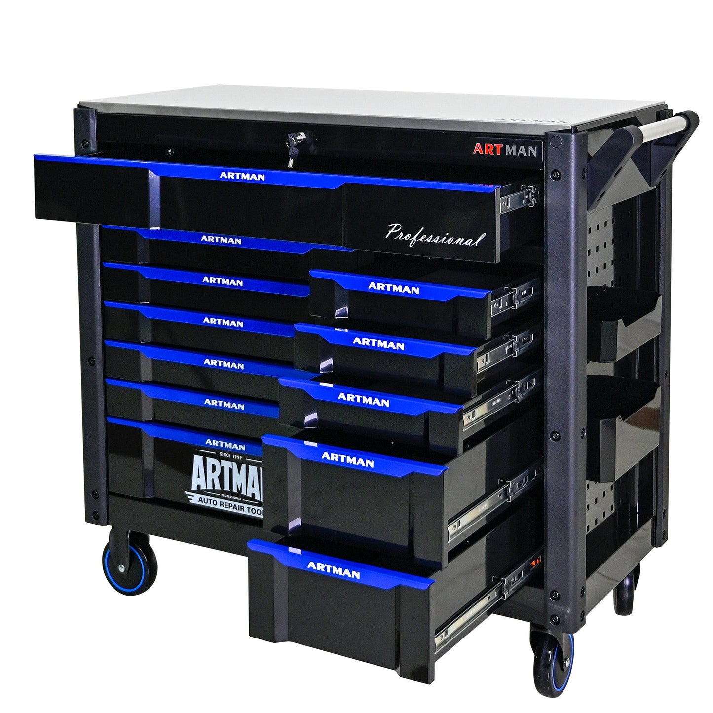 12-Layer Drawer Multi-Purpose Tool Car, With Wheels, Iron Top