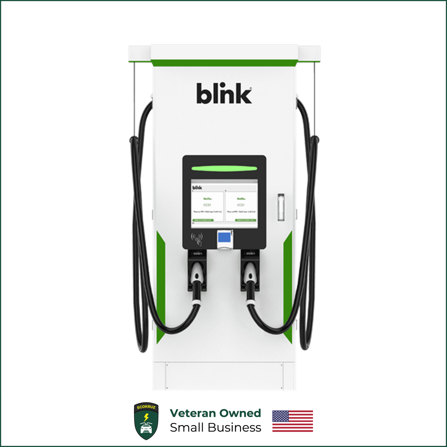 Blink 120kW Charging Station – Dual Port Level 3 Free Standing DC Fast Charger + 1 Year Network Bundle