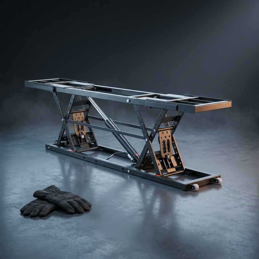 Car Lift, 7,000 Lbs. Capacity Portable Car Lift, 26.8 In. Max. Height, Carbon Steel Truck Lift with 120-Volt Power Unit — Studio Shot