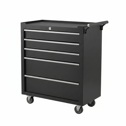 Rolling Tool Chest, 5 Drawers Tool Storage Cabinet with Wheels, Portable Tool Cabinet Organizer with Locking System & Drawer Liners,Universal Lockable Wheels, Tool Storage Cart for Garage, Workshop — Studio Shot