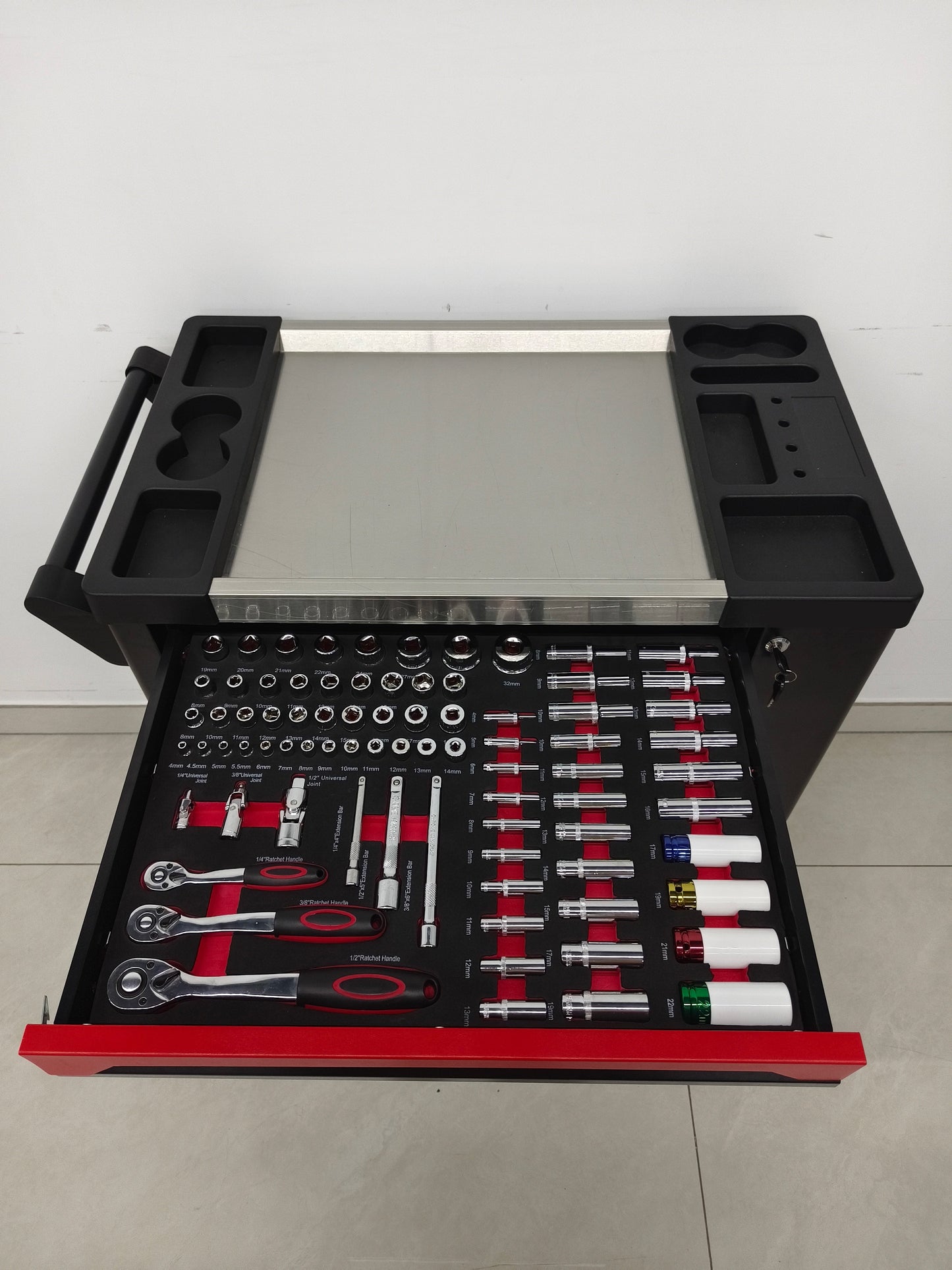 7 Drawer SPCC Rolling Tool Chest with 258-PCS Complete Tool Set