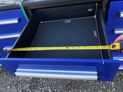 Garage Storage Cabinets With Workbench (With 20 Drawers) - Blue