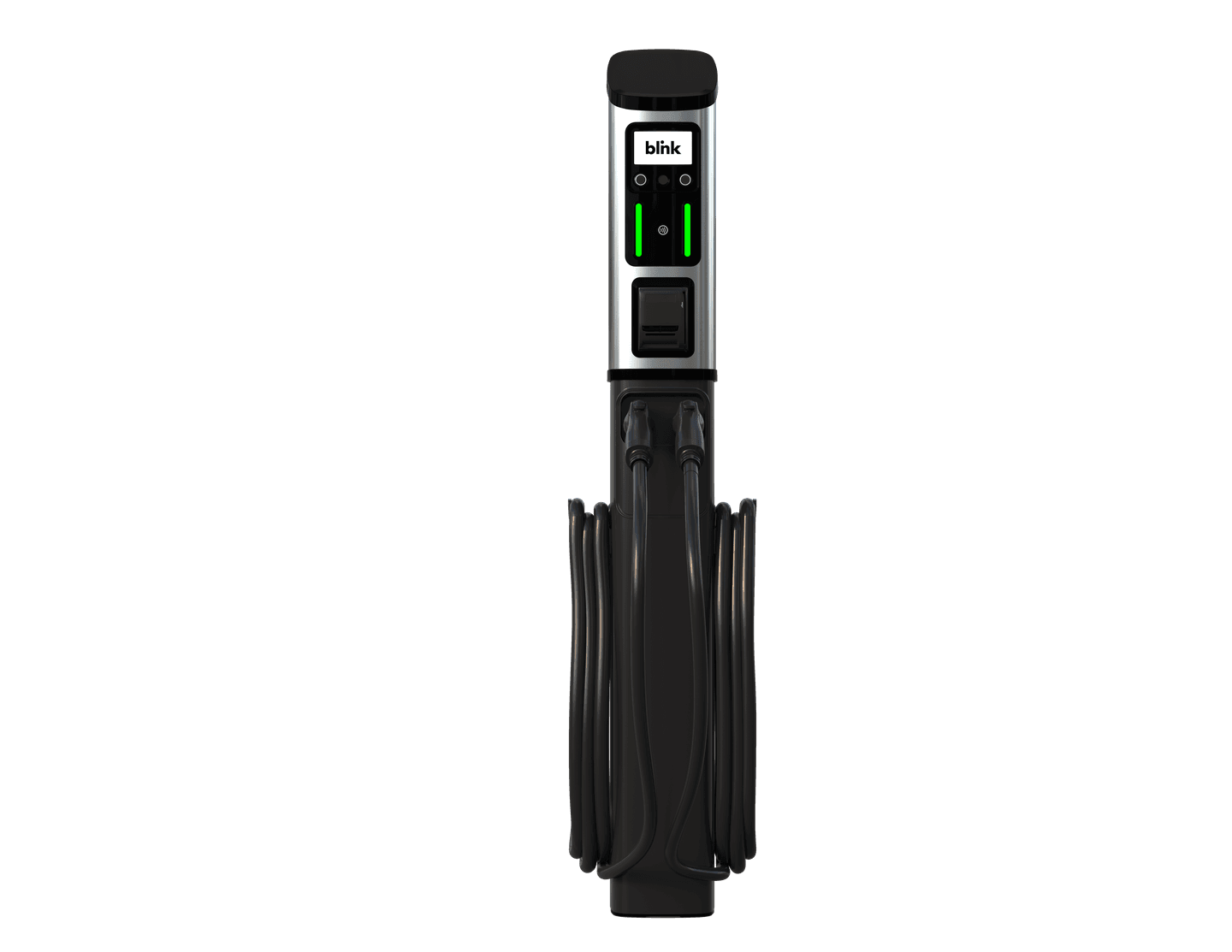 BLINK Series 8 (ISO Model) Level 2 Commercial EV Charging Station 80A Dual Port w/ One Year Full Service LTE Cloud & CC & Pedestal Bundle