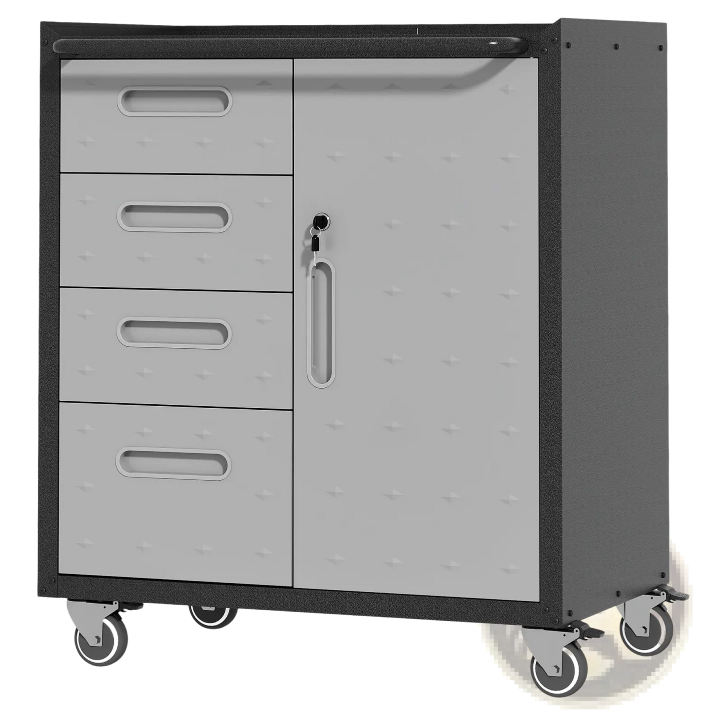 Metal Tool Storage Cabinet with Wheels 4 Drawer Gray