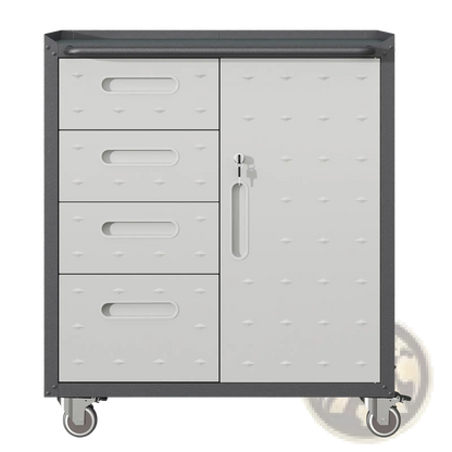Metal Tool Storage Cabinet with Wheels 4 Drawer Gray