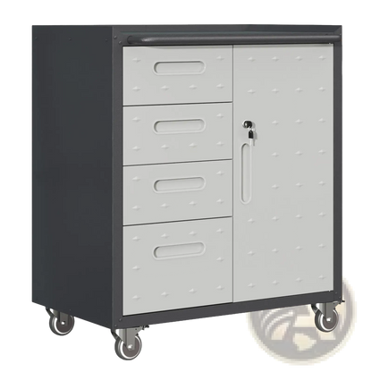 Metal Tool Storage Cabinet with Wheels 4 Drawer Gray