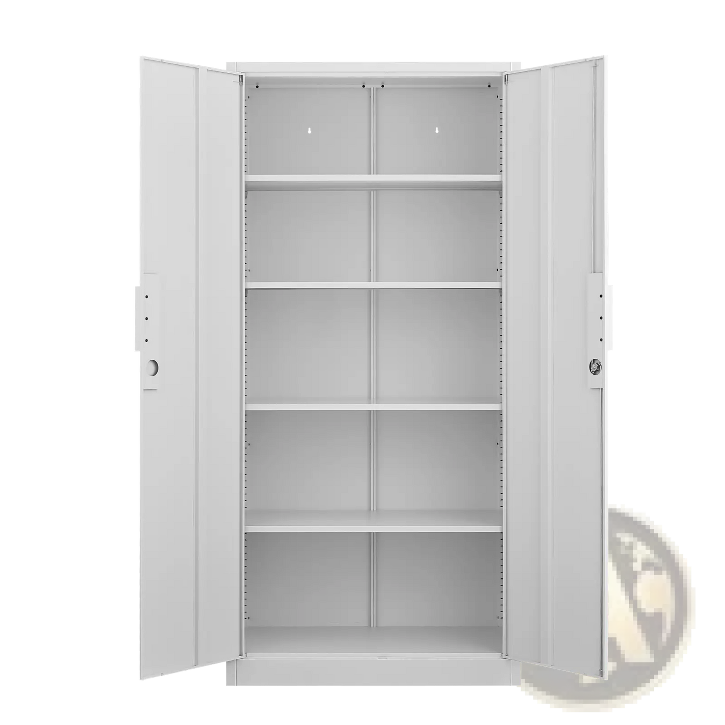 Steel File Cabinet 70 Inch 2 Door Lockable White Storage