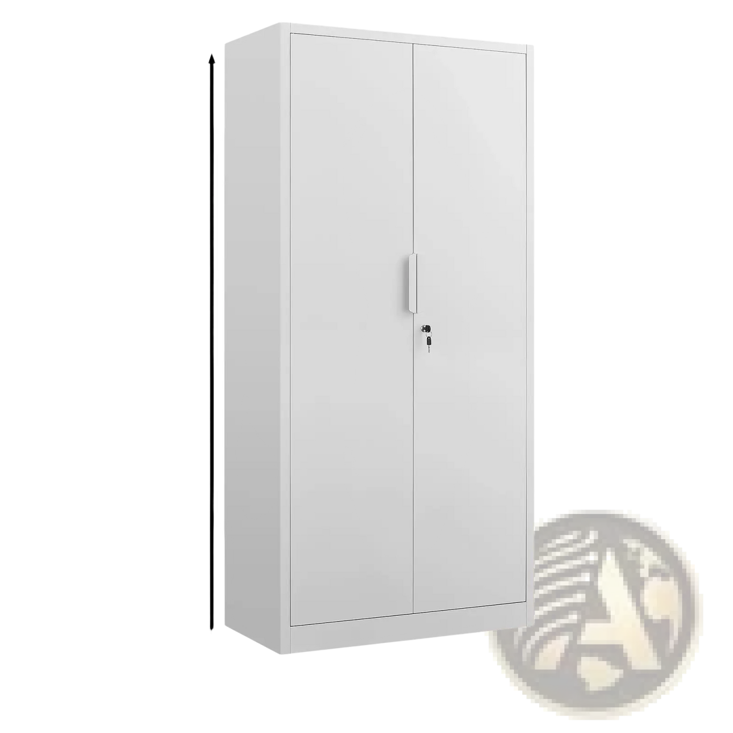 Steel File Cabinet 70 Inch 2 Door Lockable White Storage