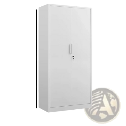 Steel File Cabinet 70 Inch 2 Door Lockable White Storage