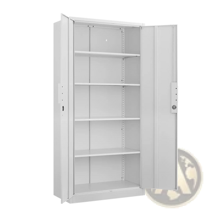 Steel File Cabinet 70 Inch 2 Door Lockable White Storage