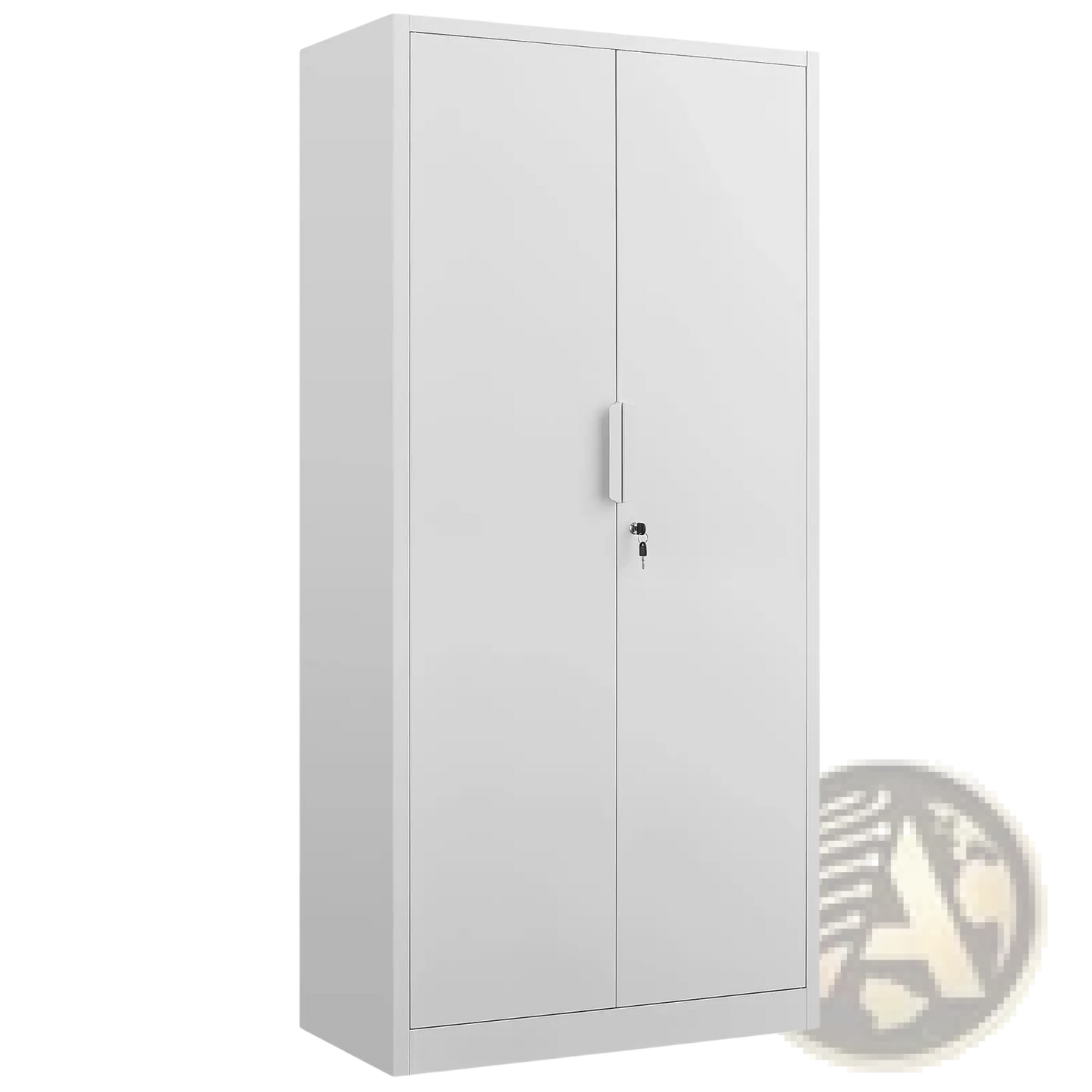 Steel File Cabinet 70 Inch 2 Door Lockable White Storage