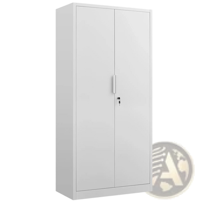 Steel File Cabinet 70 Inch 2 Door Lockable White Storage
