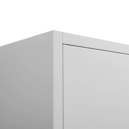 Steel File Cabinet 70 Inch 2 Door Lockable White Storage